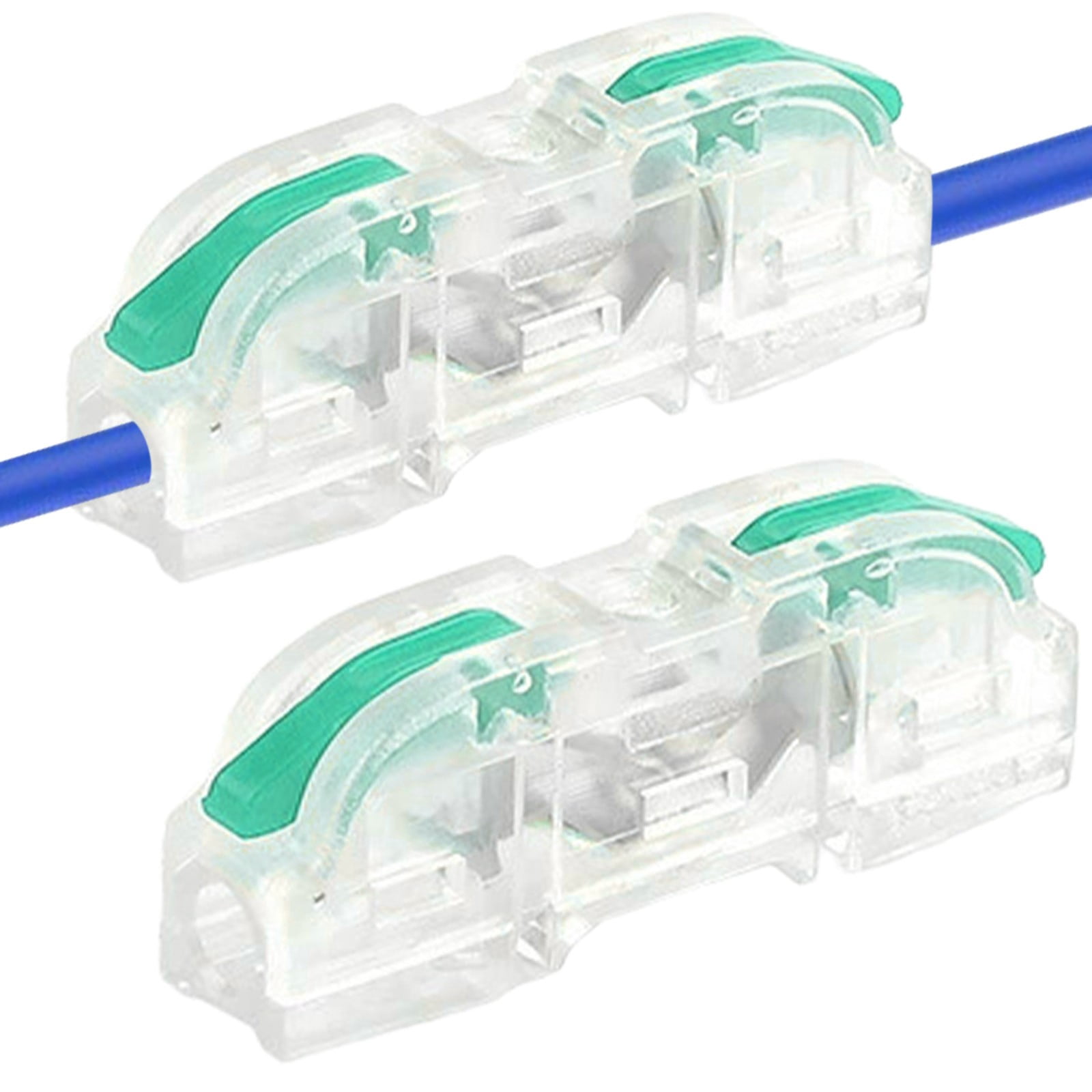 50-100PCS Conductor Compact Connectors Lever Connectors Nuts, Orange Electrical Wire Terminals for Any Circuit Inline Splices 28-12 AWG, 1 in 1 Out Lever Wire Connectors,Green*50,1.4x0.4x0.6"