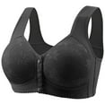 thumbnail image 4 of iHPH7 3 Pack Bras for Women Front Closure Bras for Seniors No Underwire Supportive Convenient Bralettes Everyday Sleep Bras Post Surgery Bra Front Button Full Coverage Soft Light Gray 4XL, 4 of 7