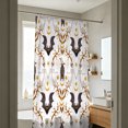 thumbnail image 7 of Halloween Shower Curtain, Black Bat Polyester Fabric Bathroom Decor Curtain, Machine Washable Waterproof, Halloween Holiday Gift for Women Men, 72 x 72 Inches, 7 of 7