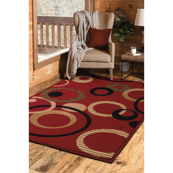 United Weavers Plaza Francoise Area Rug, Geometric Pattern, Red, 7'10" X 10'6"