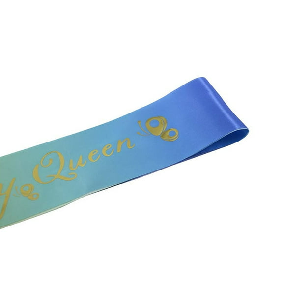 LABSERRON 1Pcs Birthday Sash For Girls Multi Colored With Gold Letters Rectangular Satin For Birthday Celebration