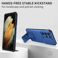 thumbnail image 6 of for Samsung Galaxy S21 Ultra 5G Case with Slide Camera Cover, Armour Silicone TPU Bumper Tough PC Cover with Kickstand, Military Shockproof Protective Phone Case for Samsung S21 Ultra Dark Blue, 6 of 14