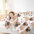 thumbnail image 4 of Homewish Cute Cartoon Dogs Queen Comforter Set,Kawaii Loves Pattern Bedding Sets,Pink White Brown Bedding Comforter Set For Boys Girls,Microfiber Bedroom Decor Reversible,3pcs, 4 of 8