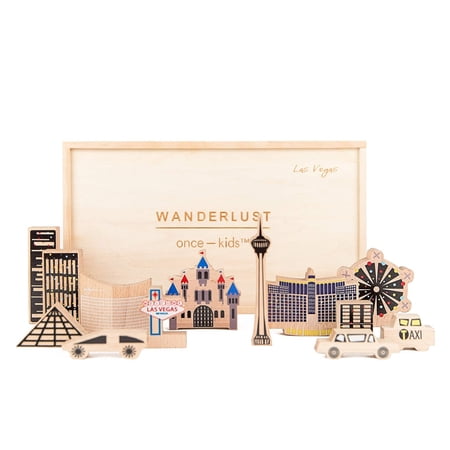 Once-Kids Wanderlust LAS VEGAS – Wooden Building Blocks Set | Eco Toy for Kids & Creative Construction