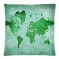 thumbnail image 1 of RYLABLUE Retro Art Print Ancient Blue World Map Zippered Throw Pillow Cover Cushion Case 18x18 inches Two Sides Printing, 1 of 1
