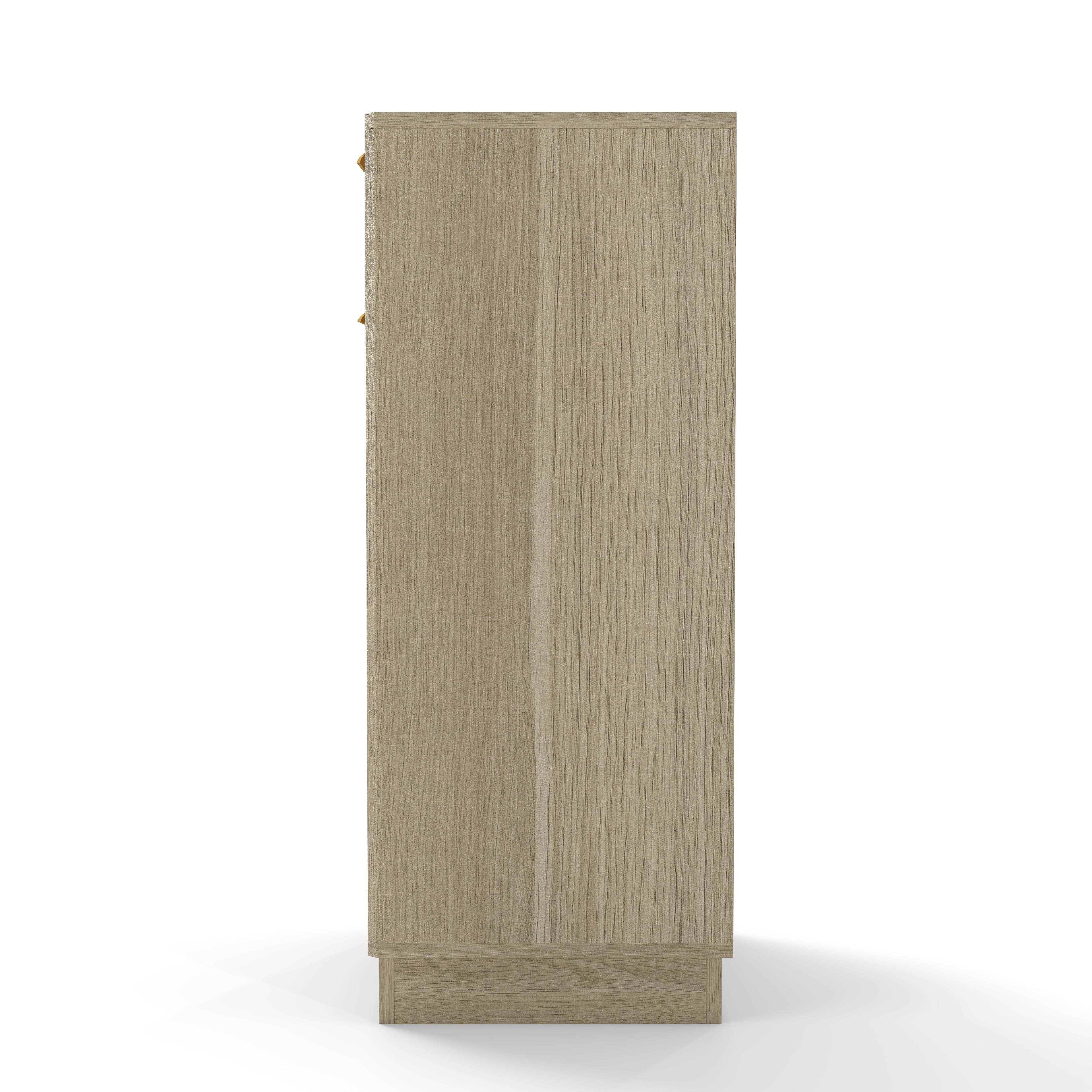 10-Gallon Woodgrain Tilt-Out Trash Can Cabinet with Wave-Textured Drawer & Pull-Out Bin - Multipurpose Kitchen/Bath Organizer in Oak Finish