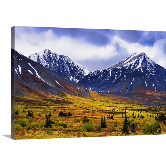 Great BIG Canvas | "Fall Colours And Auriol Range, Kluane National Park, Yukon, Canada" Canvas Wall Art - 24x16