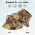thumbnail image 2 of Lukts Relaxing Cat With Orange Juice Print Double-Side-Wear Reversible Reflective Bucket Hat Travel Beach Hat, 2 of 6