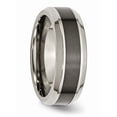 thumbnail image 4 of Titanium Polished With Black Ceramic Center 8mm Beveled Band (Size 11.5) Made In China tb384-11.5, 4 of 4