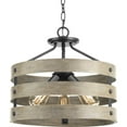 thumbnail image 7 of Progress Lighting Gulliver 3-Light Semi-Flush Convertible Ceiling Light, Graphite, Wood Grained Texture, 7 of 7