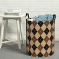 thumbnail image 6 of Lsque Argyle of brown Pattern Laundry Hamper Basket, Tall Woven Rope Hamper Basket for Clothes, Lightweight Storage Basket, Collapsible Waterproof-Small, 6 of 6