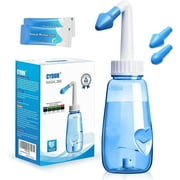 Nose Cleaner Neti Pot for Adult Nasal Wash with 60 Saline Packets 260 ML Netty Bottle for Nasal Flush Wash Sinus Rinse and Sticker Thermometer