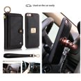thumbnail image 3 of iPhone 6 Plus/ 6S Plus Wallet Case, Alleytech Girls Women Magnets Detachable Zipper Wallet Case Cover PU Leather Folio Flip Holster Carrying Case Card Holder for iPhone 6 Plus/6S Plus, Black, 3 of 8