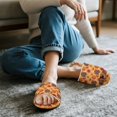 thumbnail image 5 of POLERO Thanksgiving Turkey Pumpkin Print Indoor House Slipper for Women Open Toe Slide Lightweight Material Bedroom Shoes for Winter, Size 10.5-11.5, 5 of 7