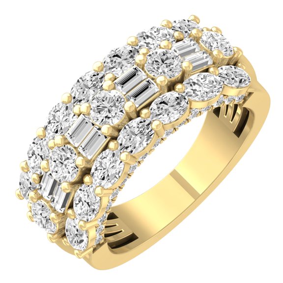 ARAIYA FINE JEWELRY 10K Yellow Gold Lab Grown Diamond Wedding Band Ring (3 cttw, D-F Color, VS1 Clarity) Size 6