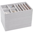 thumbnail image 4 of Bandejas organizadoras de joyas ProCase, apilables, 6 capas, color gris, 4 of 8
