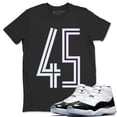 thumbnail image 2 of Number 45 Jordan 11 Concord Sneaker Match T-Shirt - AJ11 Matching Outfit (Black / X-Large), 2 of 4