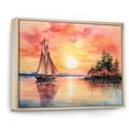 thumbnail image 3 of Designart "Sunset Palette Pastel Sailboat Silhouette VI" Oversized Transportation Framed Wall Art - Modern Orange Boat Sailing Entryway Framed Wall Art Print, 3 of 7