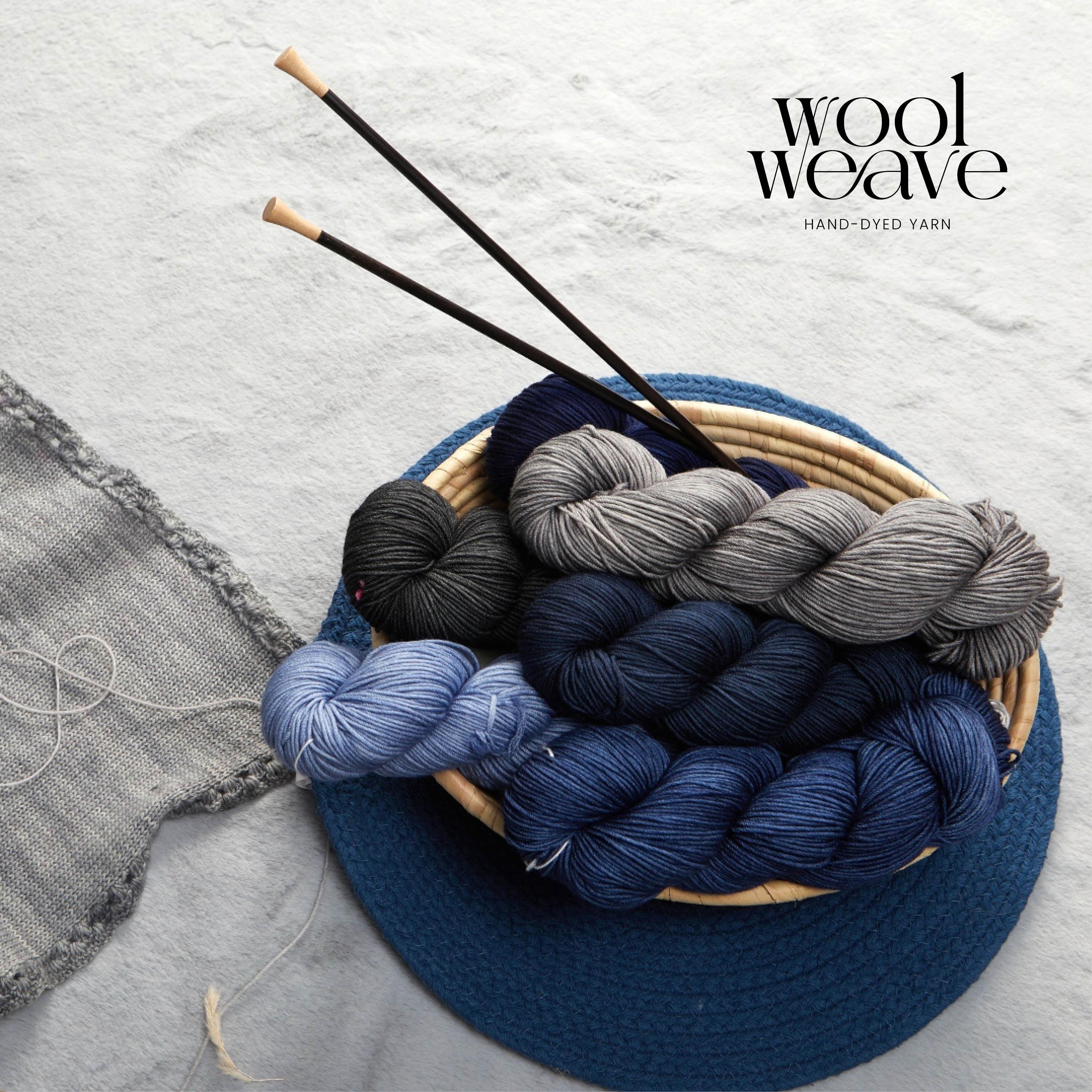 Woolweave Superwash Merino Wool Yarn - Hand-Dyed DK Weight, 100g, 240 Yards - Black Pepper