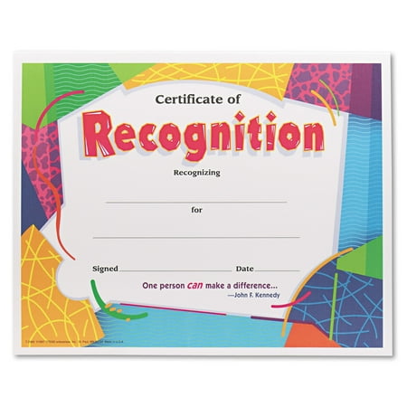 TREND Certificate of Recognition Awards, 8-1/2 x 11, 30/Pack