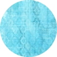 thumbnail image 1 of Ahgly Company Indoor Round Persian Light Blue Traditional Area Rugs, 3' Round, 1 of 4