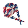 thumbnail image 4 of Independence Day 250th Anniversary Working Cap with Sweatband, Adjustable Patriotic Scrub Hat for Professionals, Dust-Proof Unisex Head Cover July 4th #0192 Deep Red, 4 of 7
