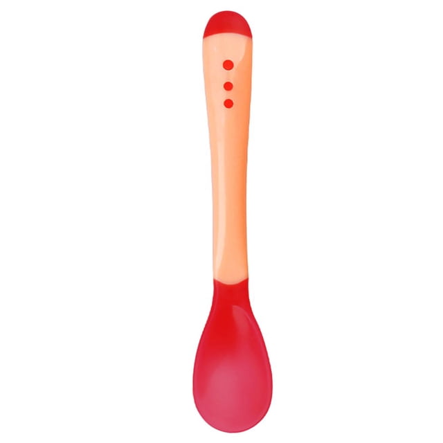 3PCS Baby Spoon Temperature Sensing Spoon Silicone Color Changing Toddler Feeding Tool