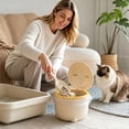 thumbnail image 5 of Plastic Pet Litter Bin with Odor-Proof Elastic Top, Holds Garbage Bags, for Cat Litter and Pet Waste Storage, 5 of 6