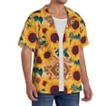 thumbnail image 2 of Yiaed Bohemian Sunflower Print Mens Casual Wrinkle Free Shirts Short Sleeve Button Down Summer Stretch Dress Shirt-3X-Large, 2 of 5