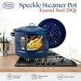thumbnail image 2 of Alpine Cuisine 20 Quart Enamel Steel Dark Blue Speckle Steamer Pot, Nonstick Heavy Duty, Soup Pot Lid for Tamales, Professional Cookware, Dishwasher Safe, Comfortable Handle, Multipurpose 20qt, 2 of 7