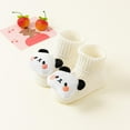 thumbnail image 4 of Meresysid Toddler Baby Floor Socks Animals Looped Knitted Socks Solid Color Cotton No Slip and Insulation Walking Socks White 0-1 Years, 4 of 7