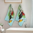 thumbnail image 3 of Tropical Palm Toucan Hand Towels for Bathroom, Summer Green Leaves Kitchen Towel 2 PCS Ultra Soft and Highly Absorbent Decorative Fingertip Face Bath Towels for Spa & Hotel, 28.3"x 14.4", 3 of 4
