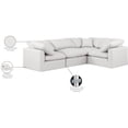 thumbnail image 2 of Meridian Furniture Indulge 105" Cream Vegan Leather L-Shaped Modular Sectional, 2 of 10