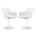 thumbnail image 1 of Modern Urban Contemporary Dining Armchair Set of 2, White Plastic, 1 of 4