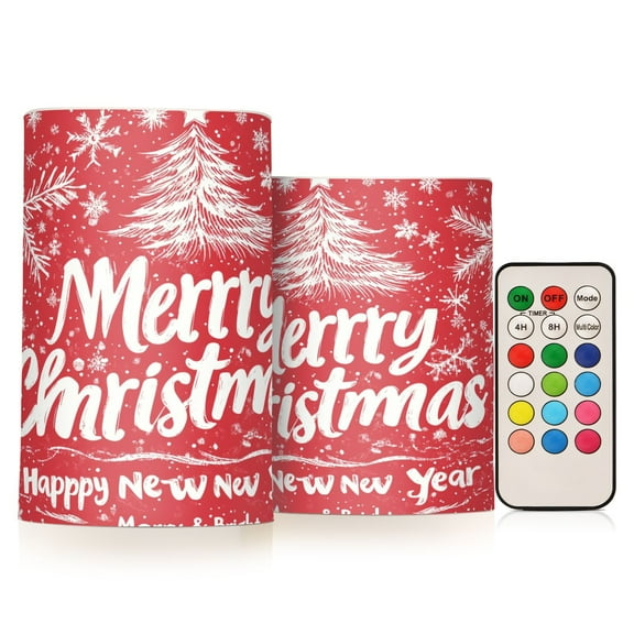 BZSMCE Flameless Candles LED Lights Classical Design Merrh Christmas Pattern Creativity Battery Candles