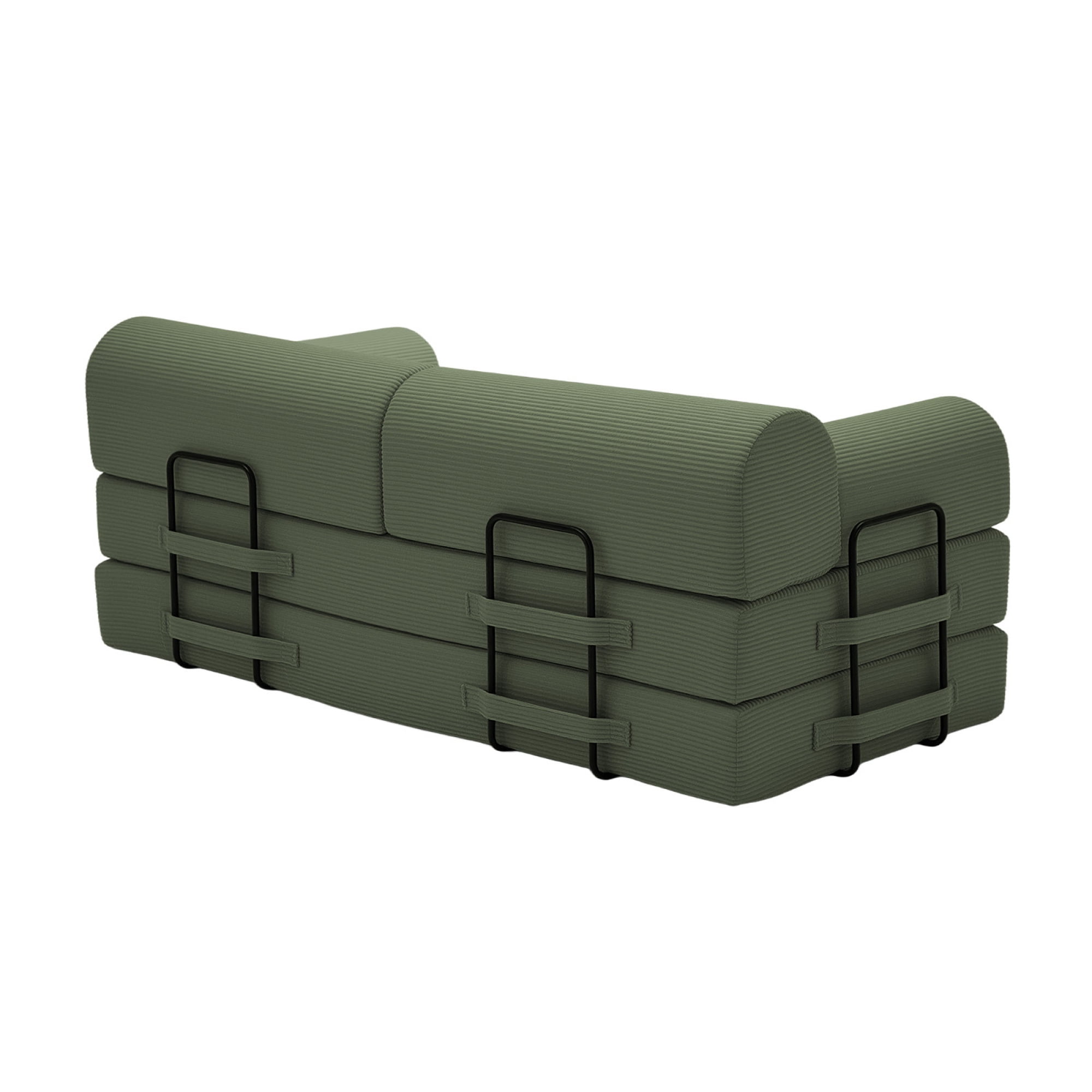 Leumius Oversized Corduroy Futon Sofa Bed Couch,78" Convertible Folding Mattress Couch with Fixed-Shape Frame,Floor Sofa Lounge Couch for Small Spaces,Apartments,Living Rooms,Grayish Green
