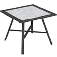 thumbnail image 1 of Grey Outdoor Side Table - SPC Patio Table with Metal Frame - 21.7" Square - Perfect for Garden, Balcony & Living Room Decor, 1 of 7