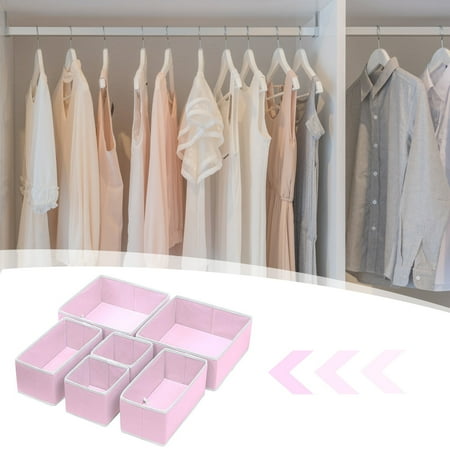 

6pcs Desktop Cloth Storage Box Durable Clothes Storage Bins for Underwear Bras Socks