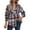 Orange, variant on Womens Plus Size Flannel Plaid Shirts Roll Up Long Sleeve Casual Collared Button Down Shirt Loose Blouse Top(Orange,S)