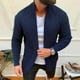 thumbnail image 1 of Suéter tipo cárdigan de moda para hombre, cárdigan de punto de color puro Cárdigan de punto con bolsillo para hombre Suéter tipo cárdigan con frente abierto para hombre Tecnología avanzada, 1 of 6