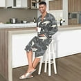 thumbnail image 4 of Dailycode Men Robe Lightweight Soft Bathrobes Kimono Nightgown Shark Outline, 4 of 6