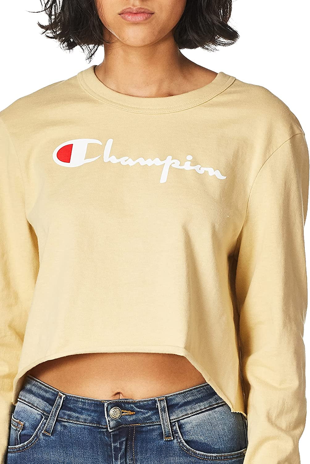 yellow champion crop top