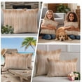 thumbnail image 4 of Beige Ombre Outdoor Pillow Covers 20x20 Set of 2, Waterproof Patio Throw Pillowcase Protectors, Modern Abstract Art Gradient Square Decorative Pillow Shams Cushion Covers for Seat Bed Couch Sofa, 4 of 8