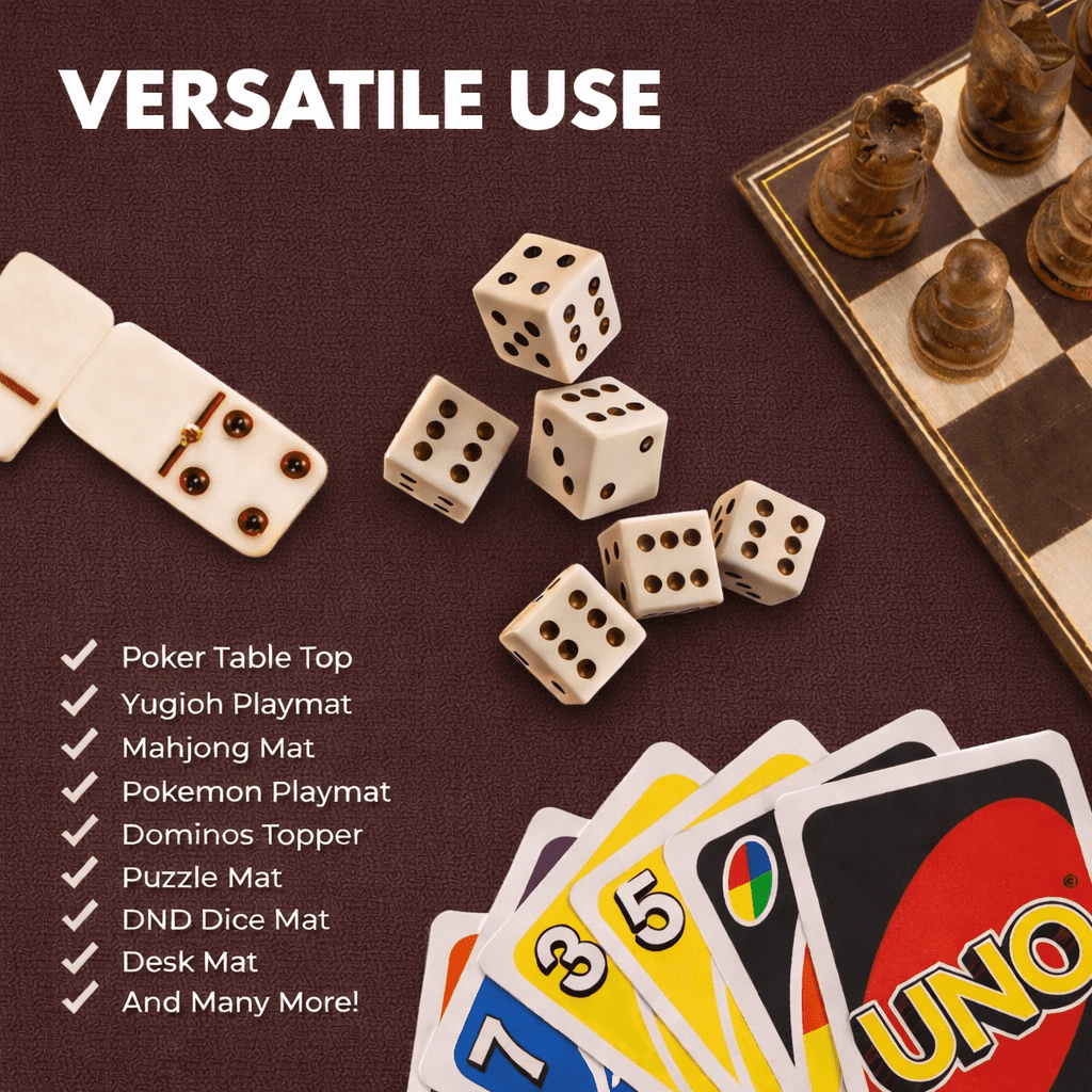 Feltectors Board Game Mat 35 x 35 in Designed For 36 in Tables, Poker Table Topper with Carrying Bag-Brown