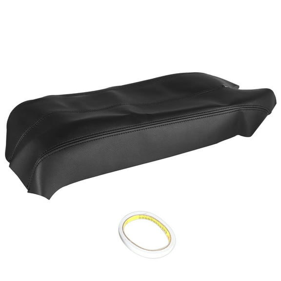 LABLT Black Leather Center Console Lid Armrest Cover Skin Black for 2007-2012 Acura RDX