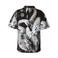 thumbnail image 3 of Balery Elegant Swans Black Background Print Men's Hawaiian Shirts Short Sleeve Beach Shirt Relaxed Fit Vacation Button Down Shirts-3X-Large, 3 of 9