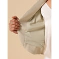 thumbnail image 5 of DARING DIVA Women's Business Blazer 3/4 Sleeve Collarless Cardigan L Beige, 5 of 5