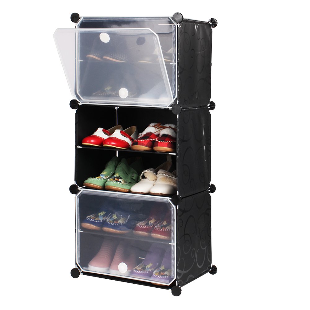 6 Tiers Shoe Rack with Dustproof Cover, Closet Shoe Storage