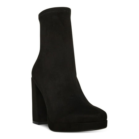

STEVE MADDEN Womens Bone Black Cushioned Macayla Round Toe Block Heel Zip-Up Booties 9.5