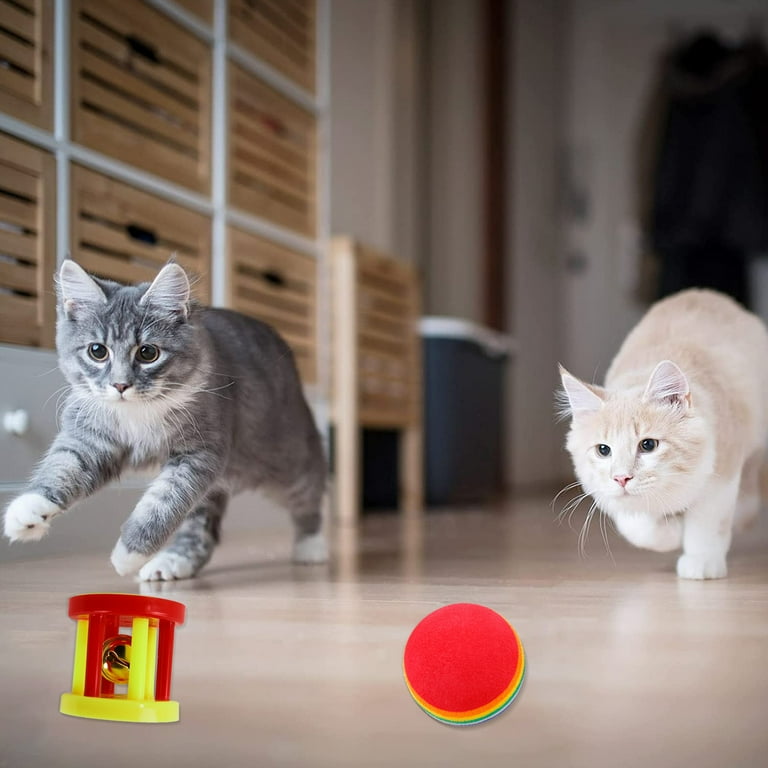 Tripumer 21pcs Cat Toys Kitten Toys Combination Tunnel Interactive Cat Toys Plush Cat Tunnel Tease Cat Stick Colorful Mouse Spring Bars Bell Ball for